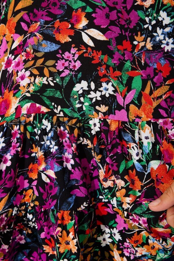 Top In Black Multi Floral