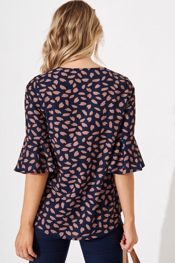 Top in Navy with Rust Leaf