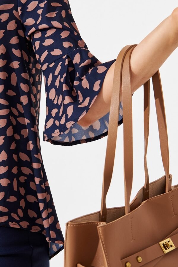 Top in Navy with Rust Leaf