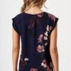 Top In Navy With Pink And Blush Floral