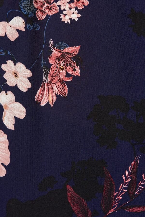 Top In Navy With Pink And Blush Floral