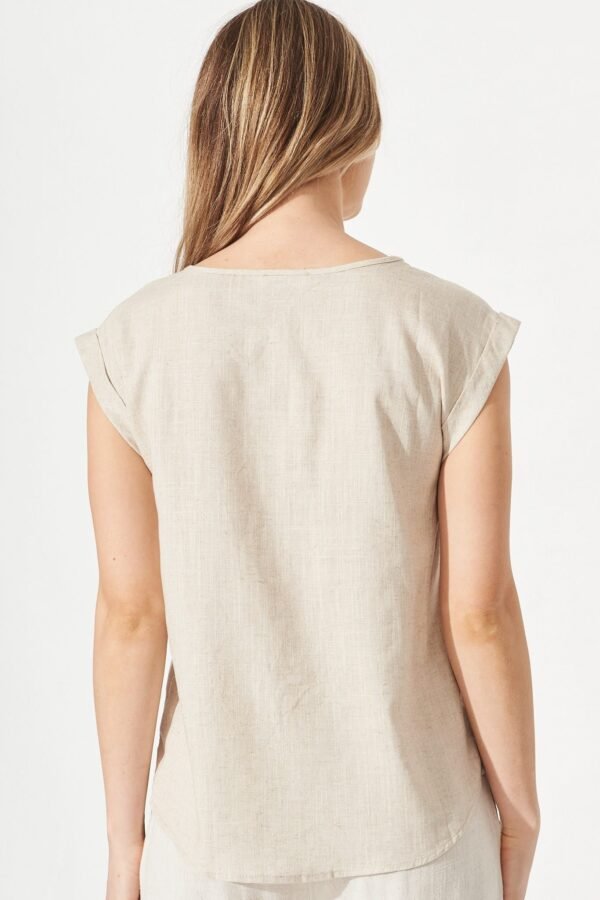 Top In Oatmeal Linen Blend
