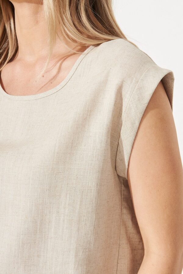 Top In Oatmeal Linen Blend