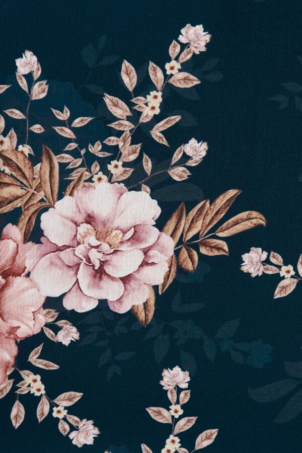 Zip Top In Teal With Blush Floral