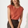 Top In Rust Linen Blend