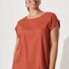 Top In Rust Linen Blend