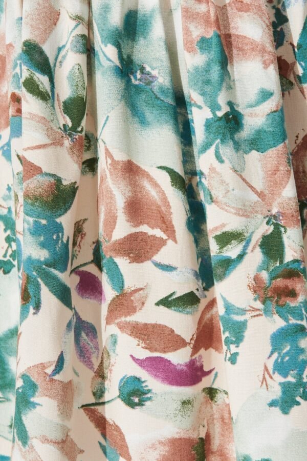 Top In White With Teal Floral