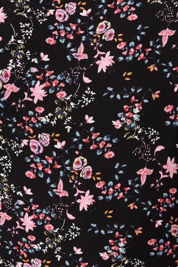 Top In Black With Pink Floral