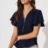 Zip Top In Navy