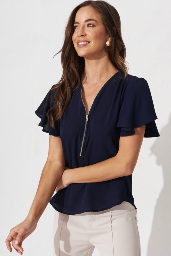 Zip Top In Navy
