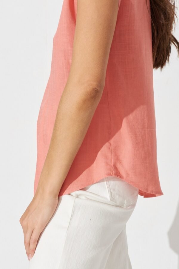 Top In Dusty Pink Linen Blend