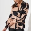 Callia Shirt In Brown With Black Print