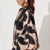 Callia Shirt In Brown With Black Print