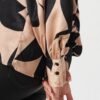Callia Shirt In Brown With Black Print