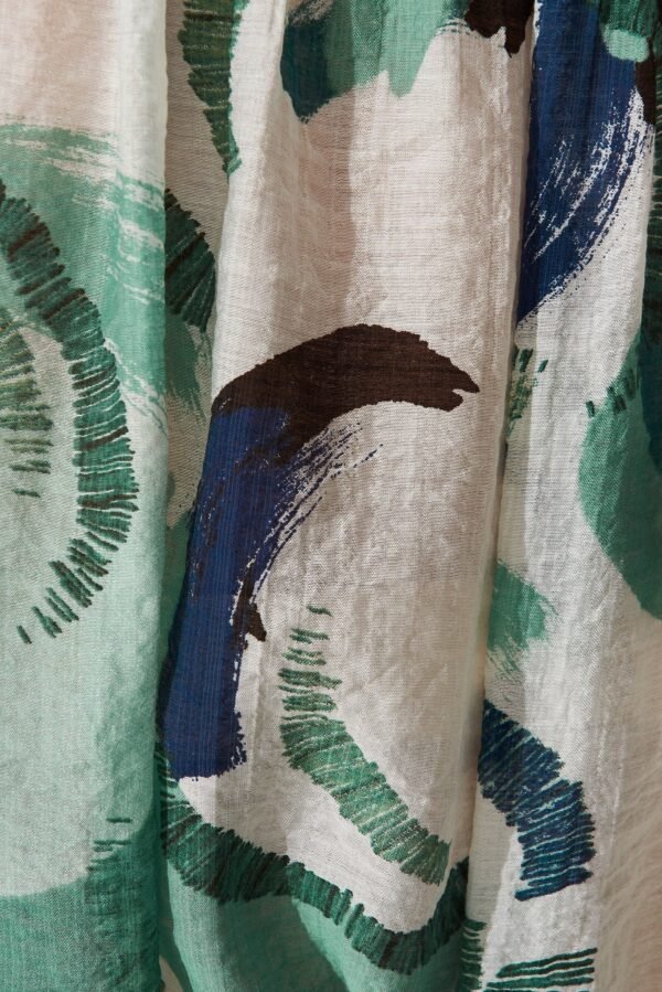 Shirt In White With Green Multi