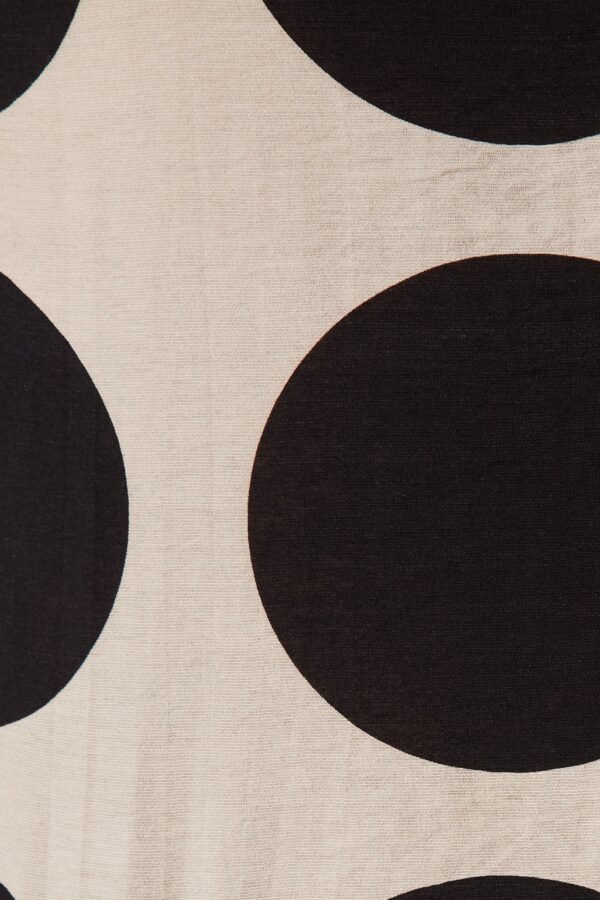 Top In Beige With Black Spot Print Cotton Blend