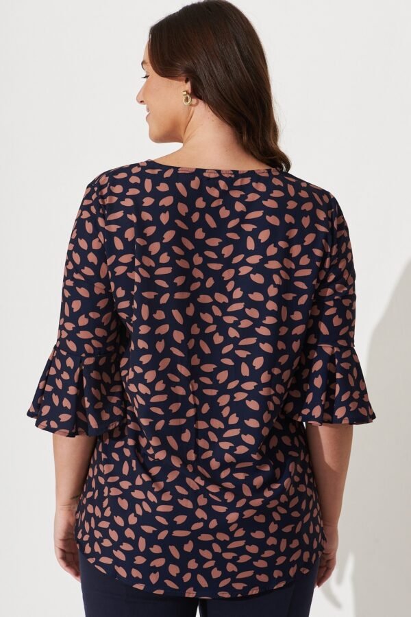 Top in Navy with Rust Leaf