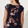 Top In Navy With Pink And Blush Floral