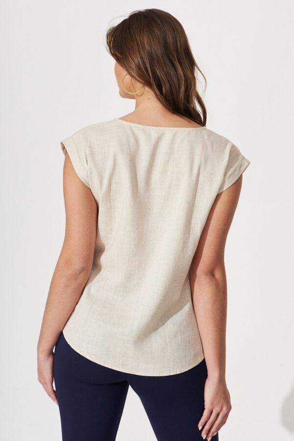 Top In Oatmeal Linen Blend