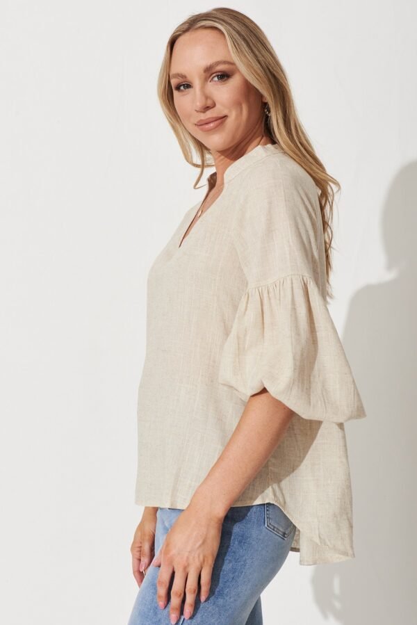 Top In Oatmeal Linen Blend