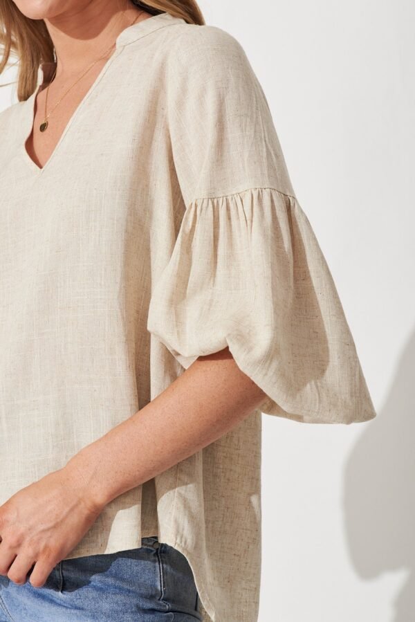 Top In Oatmeal Linen Blend