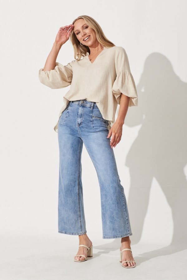 Top In Oatmeal Linen Blend