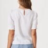 Top In White Cotton Linen Blend