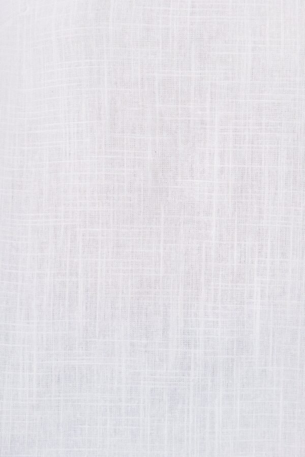 Top In White Cotton Linen Blend