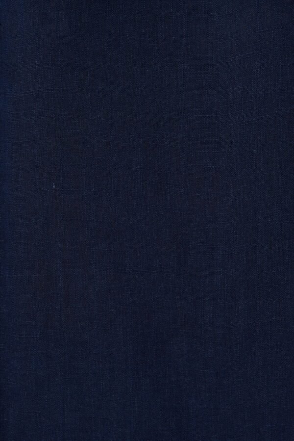 Top In Navy Cotton Linen Blend