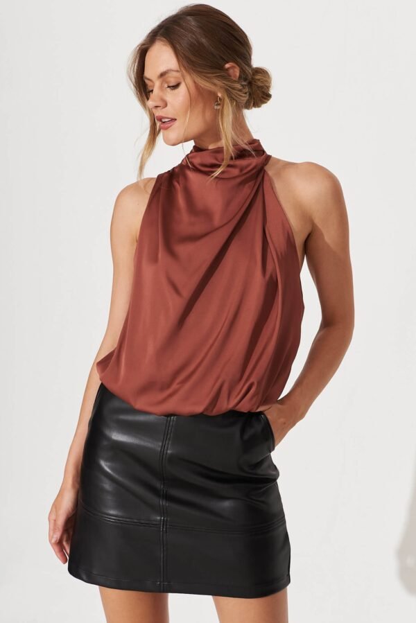 Top In Chocolate Satin