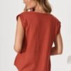 Top In Rust Linen Blend
