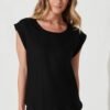 Rejina Top In Black Linen Blend