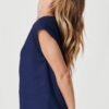 Top In Navy Linen Blend