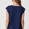 Top In Navy Linen Blend