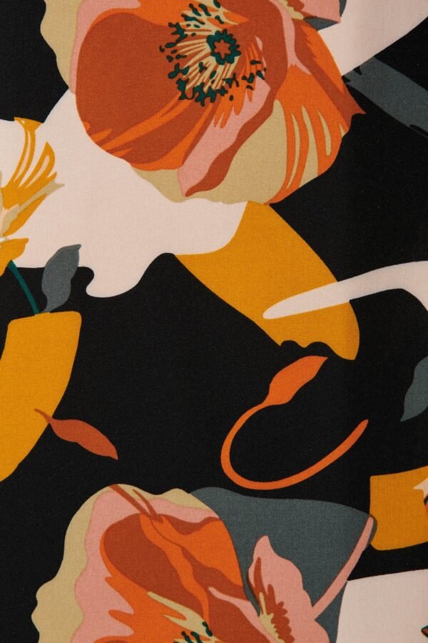 Top In Black With Rust Multi Floral