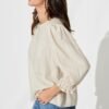 Top In Oatmeal Cotton Linen