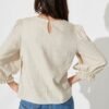 Top In Oatmeal Cotton Linen