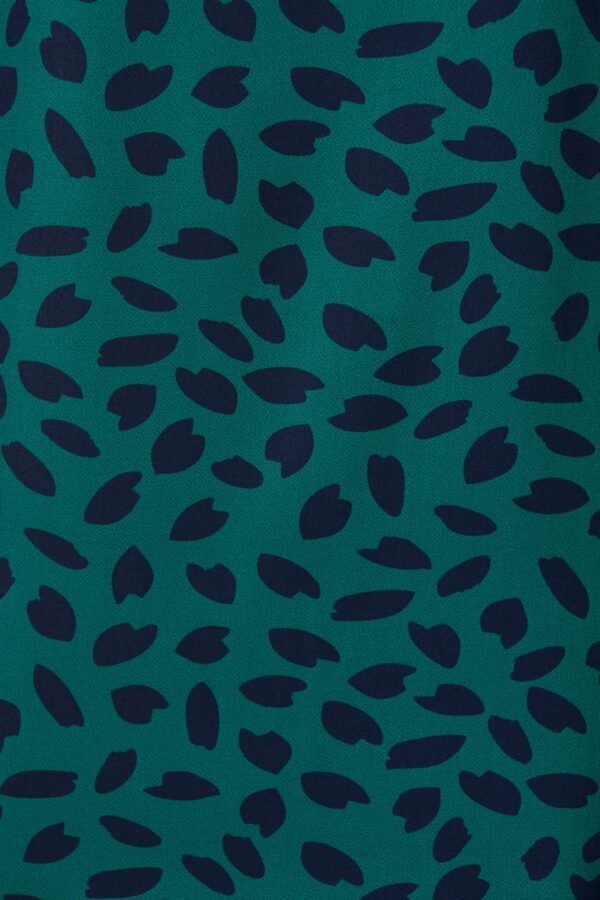 Top In Teal With Navy Leaf