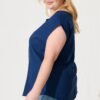 Top In Navy Linen Blend