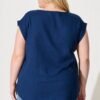 Top In Navy Linen Blend