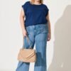 Top In Navy Linen Blend