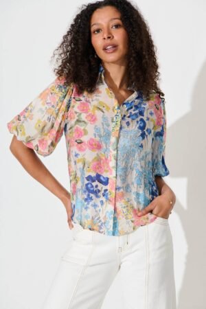 Shirt In Vintage Floral Print