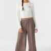 TEXTURED KNIT PULL-ON CROPPED PANTS