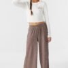TEXTURED KNIT PULL-ON CROPPED PANTS