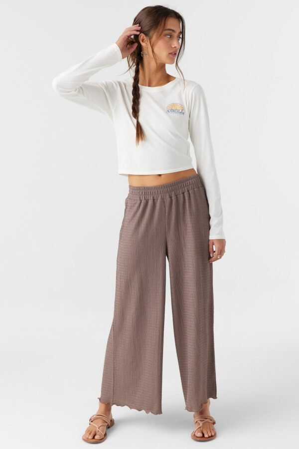 TEXTURED KNIT PULL-ON CROPPED PANTS