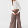 TEXTURED KNIT PULL-ON CROPPED PANTS