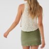 CORDUROY BUTTON FRONT MINI SKIRT