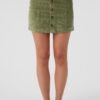 CORDUROY BUTTON FRONT MINI SKIRT