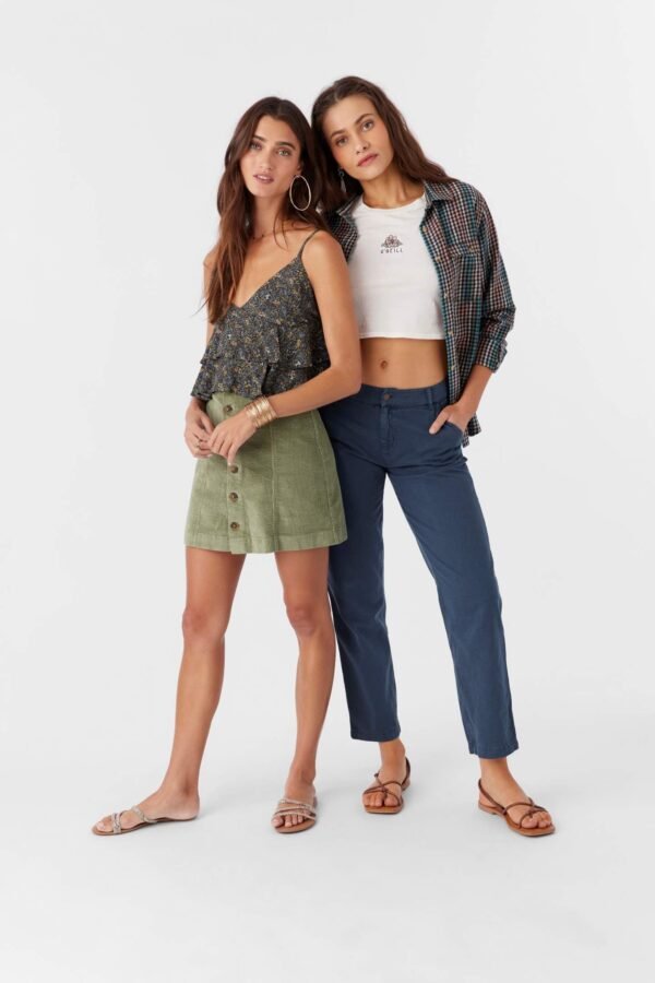 CORDUROY BUTTON FRONT MINI SKIRT