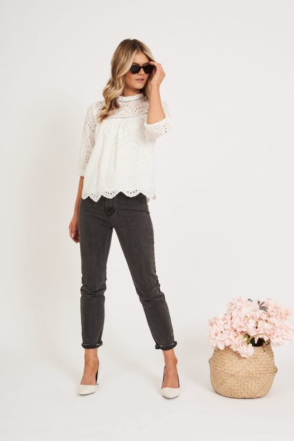 Top In White Embroidery